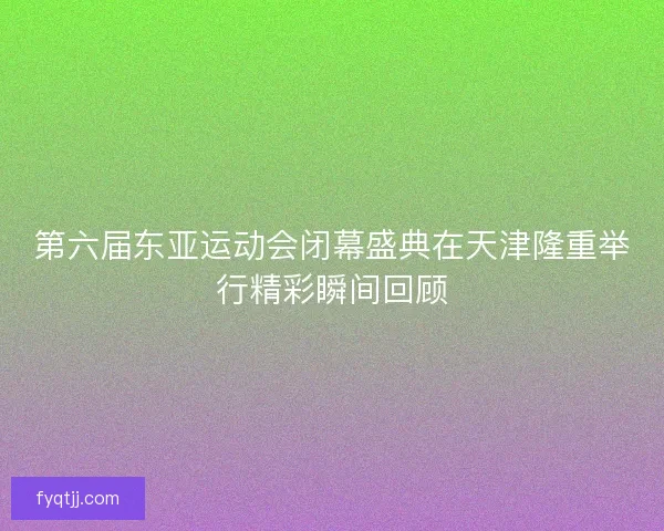 第六届东亚运动会闭幕盛典在天津隆重举行精彩瞬间回顾